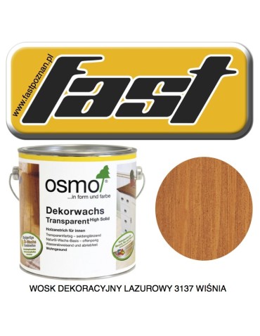 OSMO 3137 Wosk Dekoracyjny Lazurowy WIŚNIA 2,5l