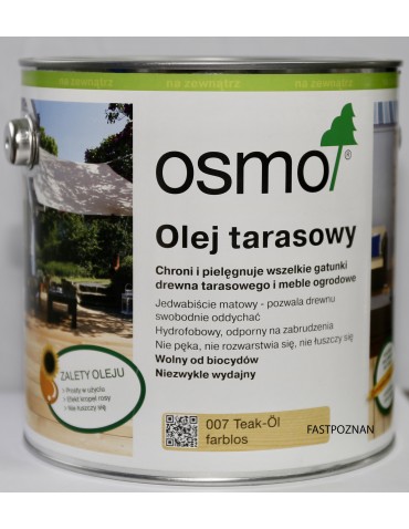 OSMO 007 Olej do tarasów TEAK BEZBARWNY 0,125 L