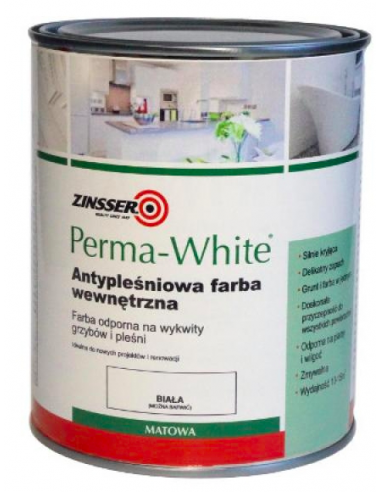 Farba do łazienki, kuchni Perma-White MATOWA 2.5L