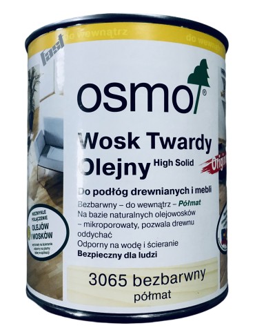 OSMO 3065 Wosk Twardy Olejny PÓŁMAT 2,5l