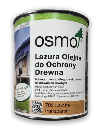 OSMO 702 Lazura Olejna do Drewna MODRZEW 0.75l