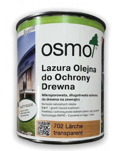 OSMO 702 Lazura Olejna do Drewna MODRZEW 0.125L