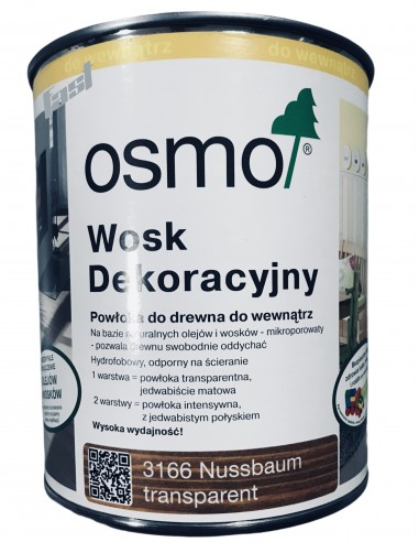 OSMO 3166 wosk dekoracyjny lazurowy ORZECH 0,75 l