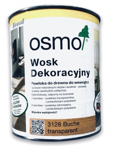 OSMO 3128 Wosk Dekoracyjny Lazurowy BUK 2,5l