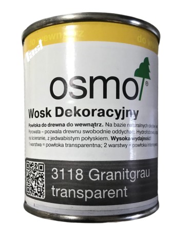 OSMO 3118 Wosk Dekoracyjny Lazurowy 0,75 l