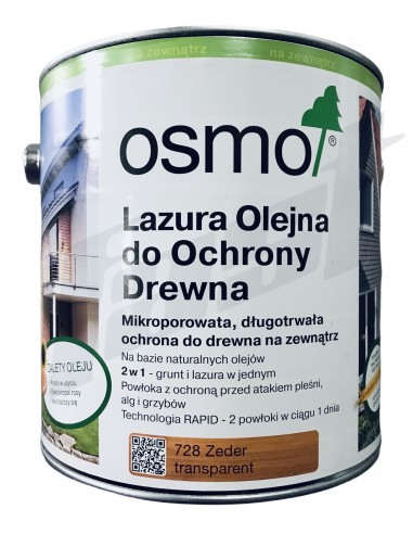 OSMO 728 Lazura Olejna do Drewna CEDR 0.125 l