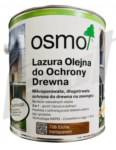 OSMO 706 Lazura Olejna do Drewna DĄB 0.75L