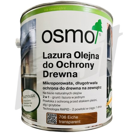 OSMO 706 Lazura Olejna do Drewna DĄB 0.75L