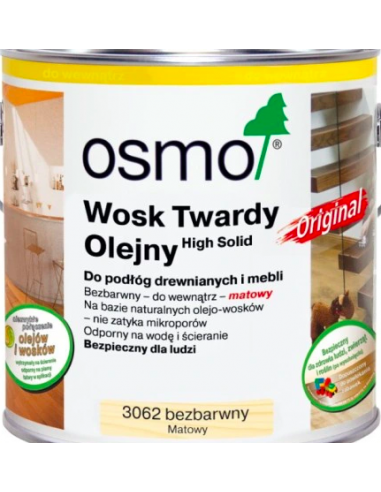 OSMO 3062 Wosk Twardy Olejny MAT 2.5l