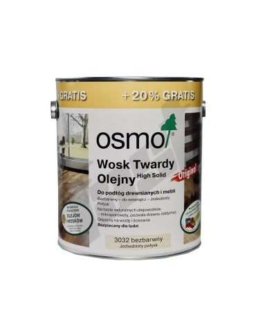 OSMO 3032 Wosk Twardy JEDWABISTY POŁYSK 3 L