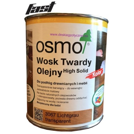 OSMO 3067 Wosk Twardy JASNY SZARY 0,75l