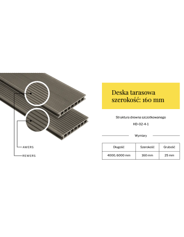 HARTIKA Tarase Klass 25x160x4000 - Klon Lodowy