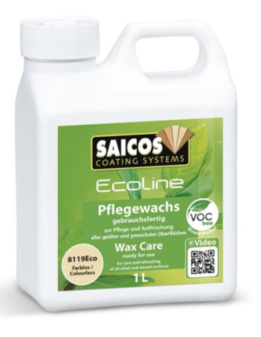 SAICOS 8119 Ecoline bezbarwny 1L – olej pielęgnacyjny do drewna | FAST Poznań