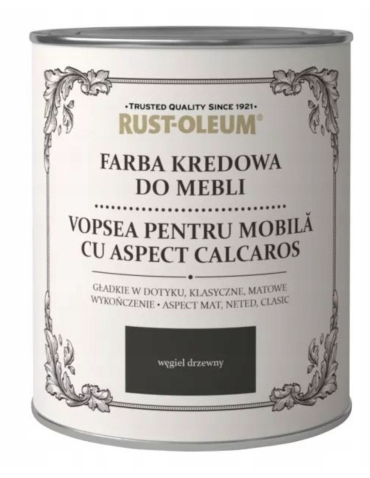 Farba kredowa do mebli matowa RustOleum czarny 0,75 L Węgiel Drzewny – głęboka czerń i stylowe wykończenie