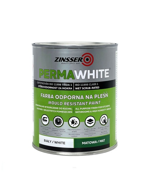 Farba do łazienki i kuchni Perma-White Matowa 1L