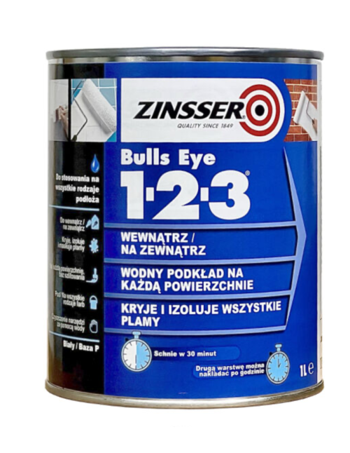 Zinsser Bulls Eye 1-2-3 1L – grunt akrylowy