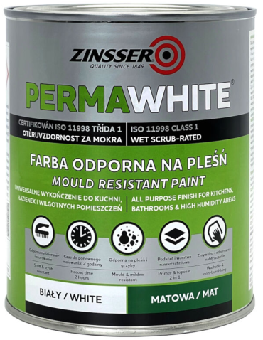 Zinsser Perma-White Matowa | Łazienka i kuchnia | 1L